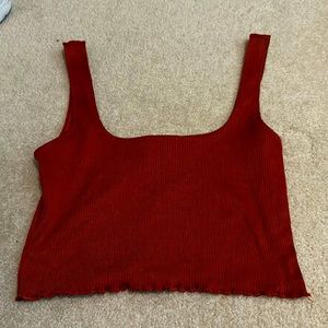 Red cropped tank